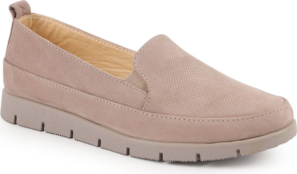 Libero L076.2274-1 Hakiki Süet Deri Lazer Dokulu Esnek Lastikli Kalın Taban Kadın Comfort Loafer görsel 5