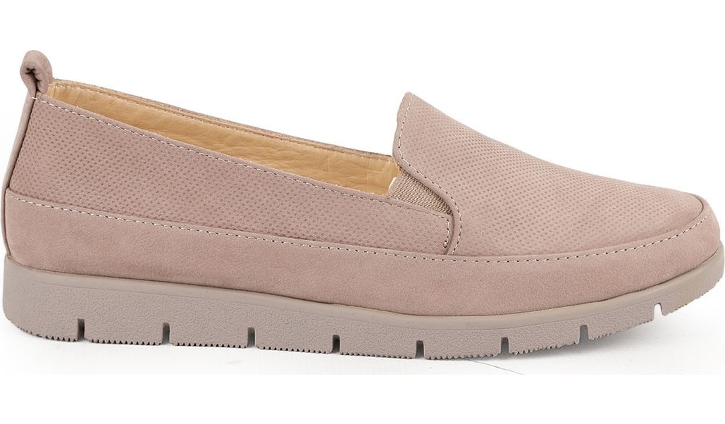 Libero L076.2274-1 Hakiki Süet Deri Lazer Dokulu Esnek Lastikli Kalın Taban Kadın Comfort Loafer görsel 6