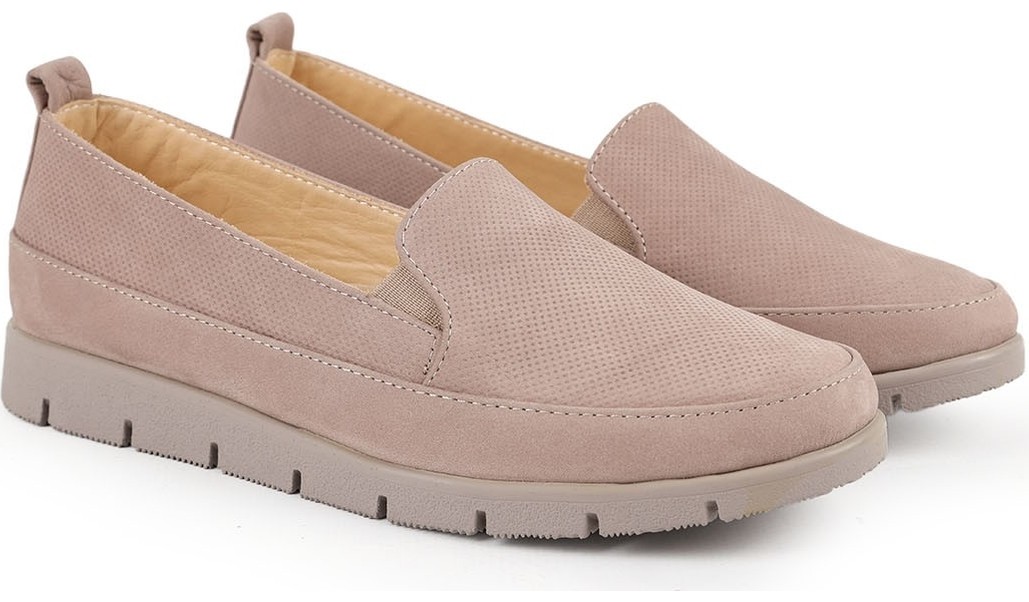 Libero L076.2274-1 Hakiki Süet Deri Lazer Dokulu Esnek Lastikli Kalın Taban Kadın Comfort Loafer görsel 7