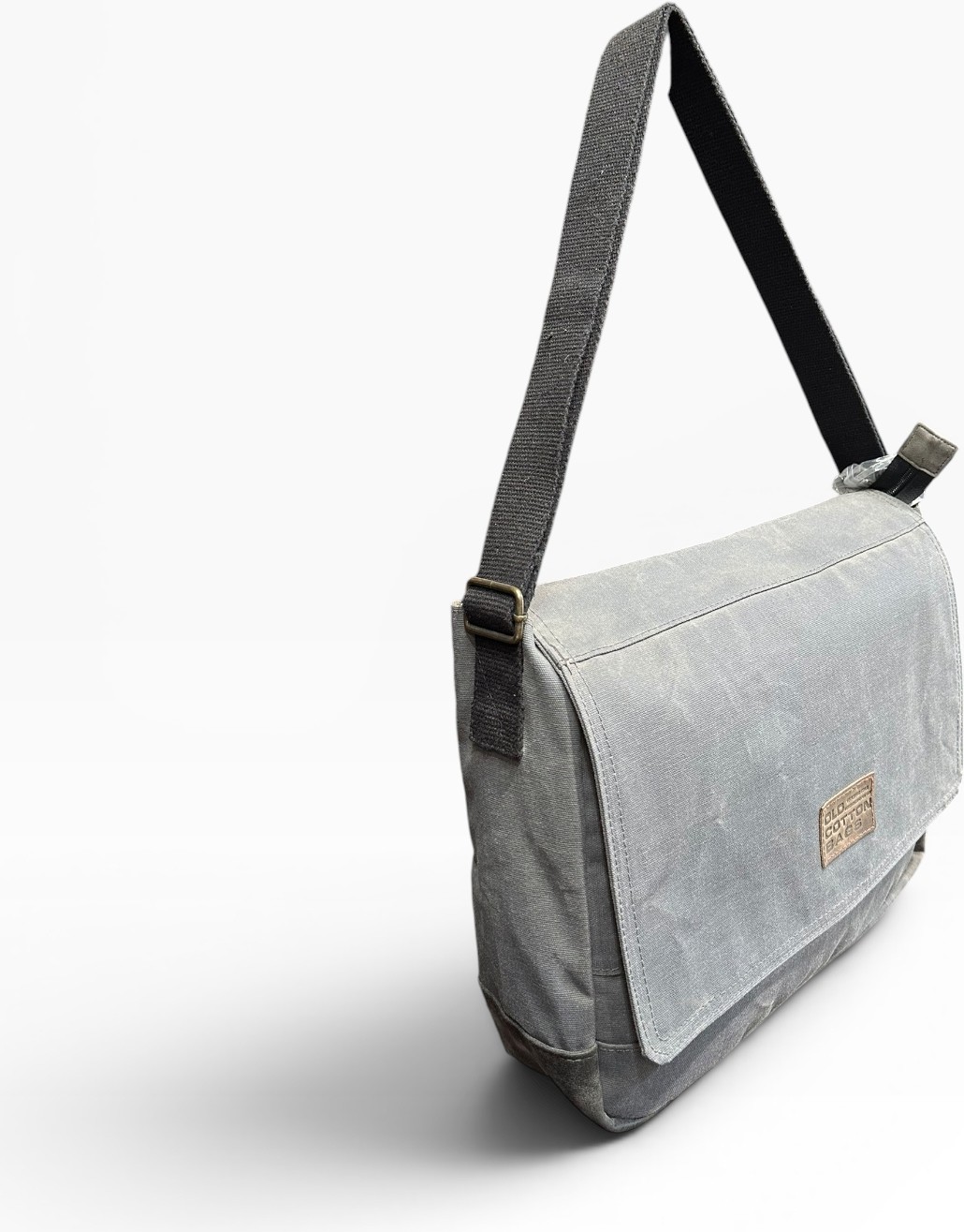 Old Cotton Cargo Kanvas Kumaş Postacı Omuz Çantası Unisex Boıse Computer Bag 15.6'' Gri görsel 2