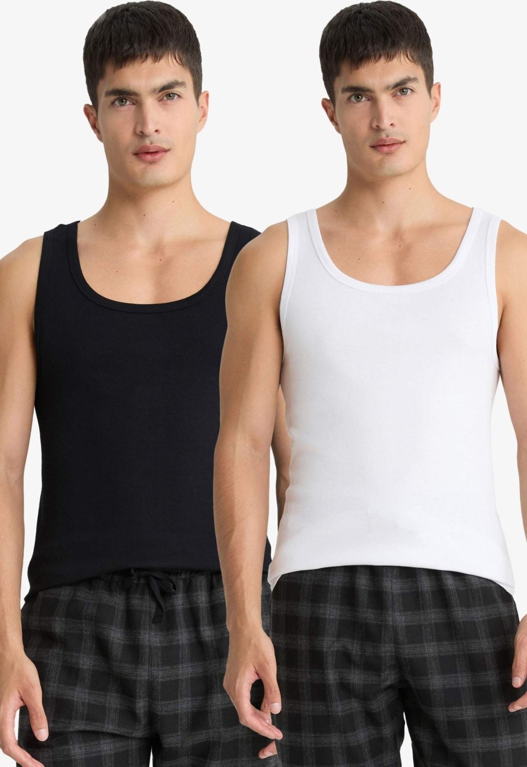 DeFacto %100 Pamuk Slim Fit Ribana 2'li Atlet Y9056AZ25WN