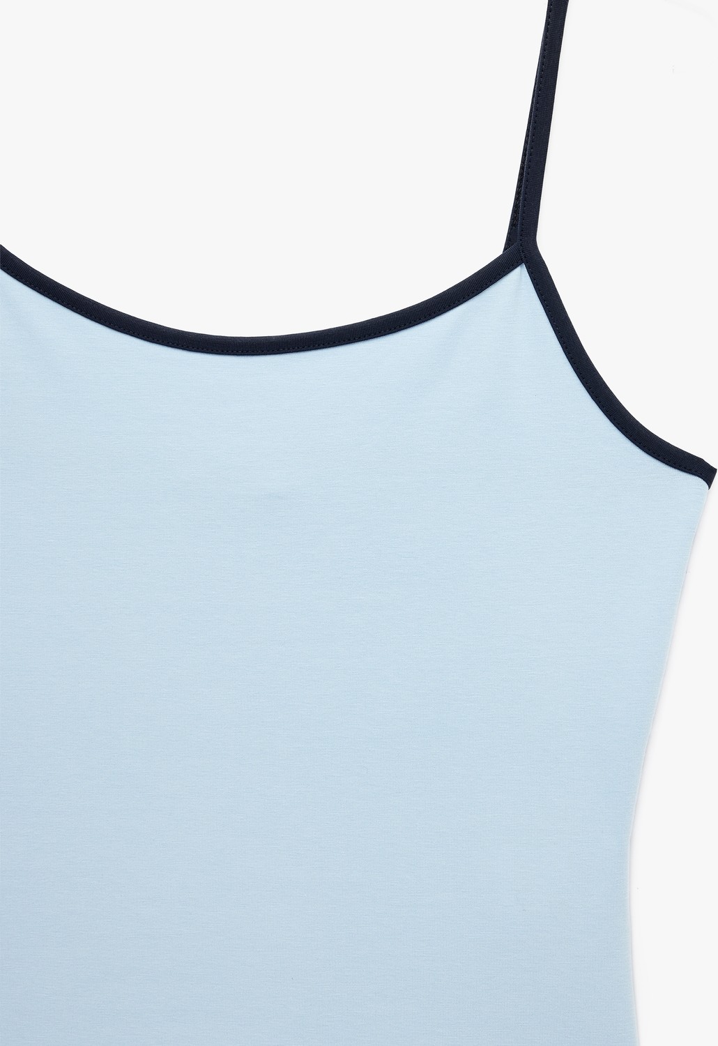 Koton Pamuklu Renk Kontrastlı Slim Fit U Yaka Askılı Bluz görsel 6