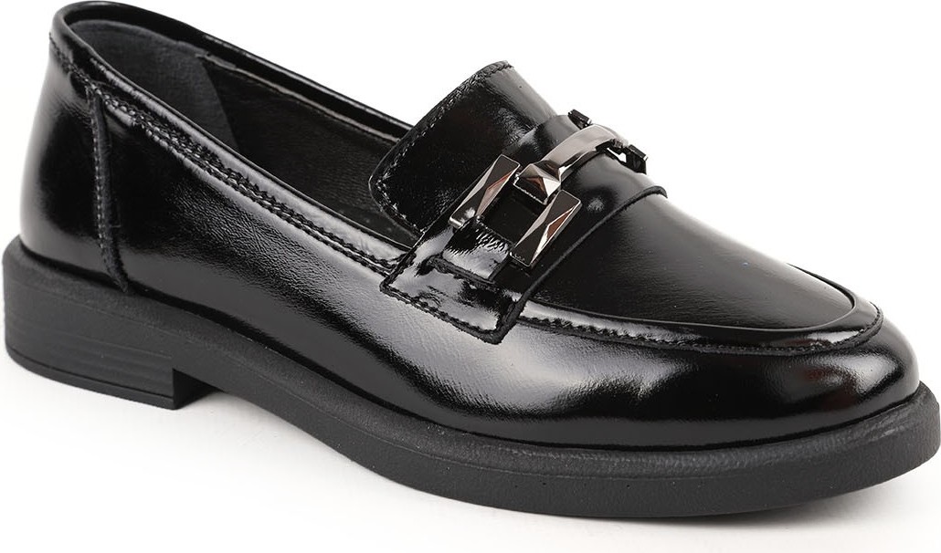Libero L04.702 Hakiki Rugan Deri Füme Metal Tokalı Hafif Termo Light Taban Kadın Loafer Ayakkabı