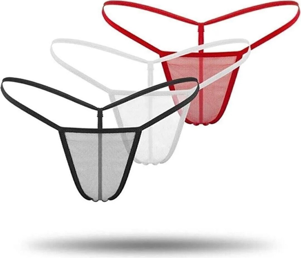 Kadın 3'lü Transparan Tül String BC1304