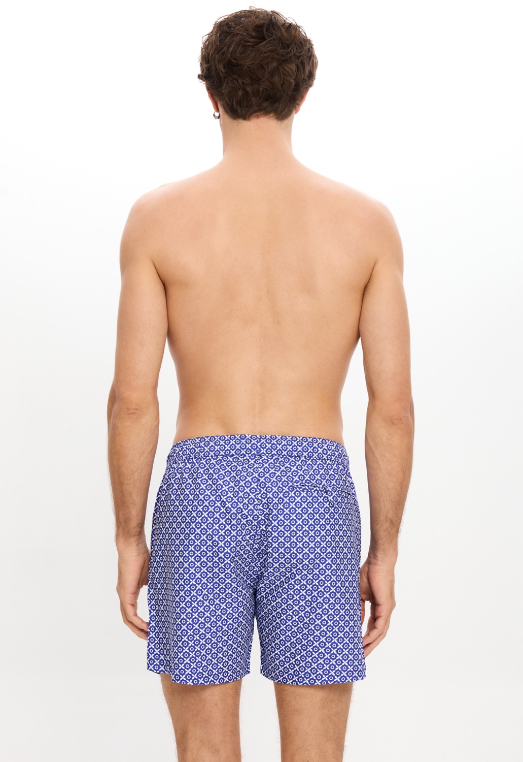Too Salty Swimwear Çini Desenli Deniz Şortu Cepli Fileli Astarlı Hızlı Kuruyan Su Itici Regular Fit Orta Boy 25SM107ST görsel 4