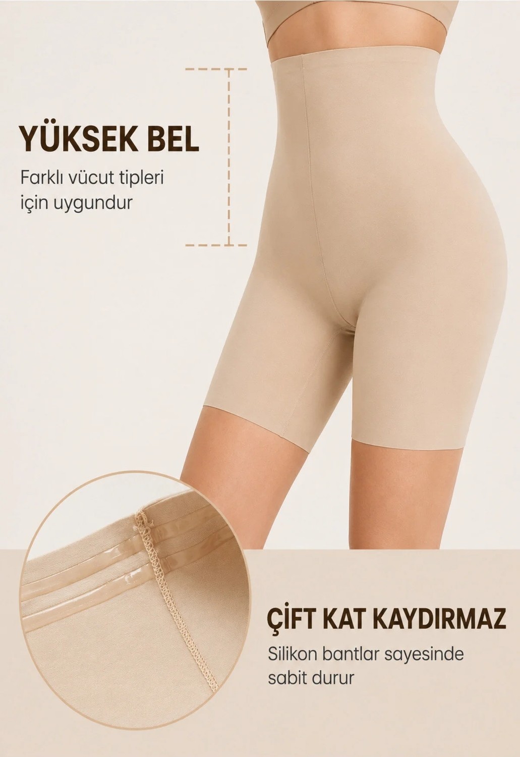 Formactive 3020 Kadın Lazer Kesim Korse - Push Up & Seamless Dikişsiz İç Giyim Ten S görsel 2