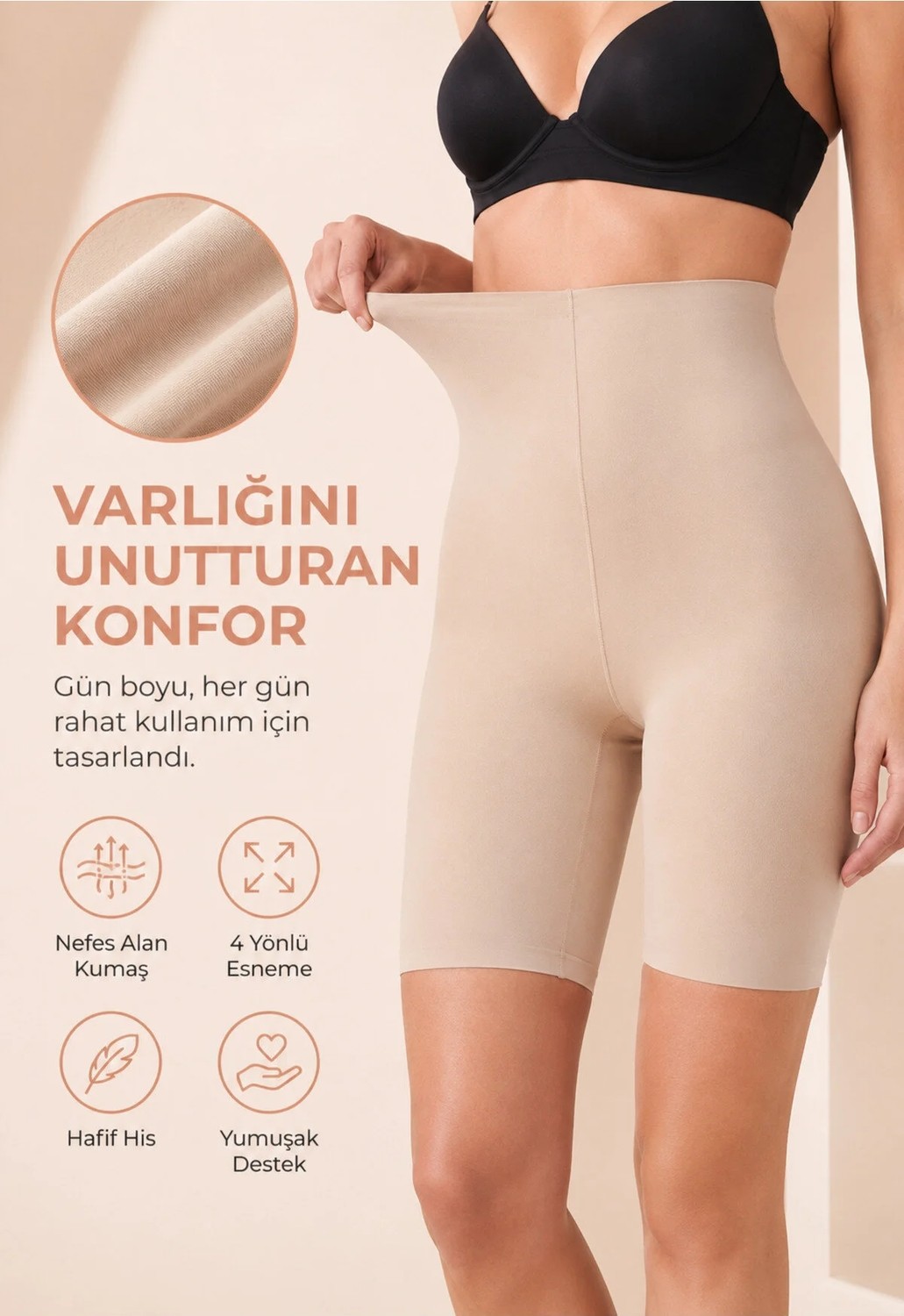 Formactive 3020 Kadın Lazer Kesim Korse - Push Up & Seamless Dikişsiz İç Giyim Ten S görsel 3