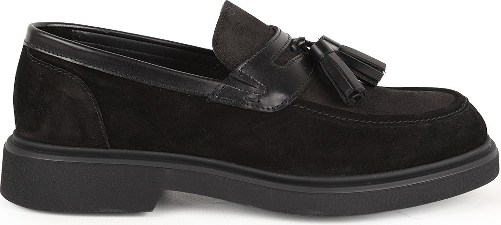 Libero L6097 Hakiki Süet Deri Püskül Detaylı Şok Emici Kalın Taban Erkek Casual Loafer görsel 2