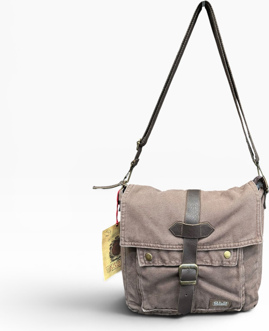 Old Cotton Cargo Kumaş Postacı Omuz Çantası Unisex Branco Bag Camel görsel 7