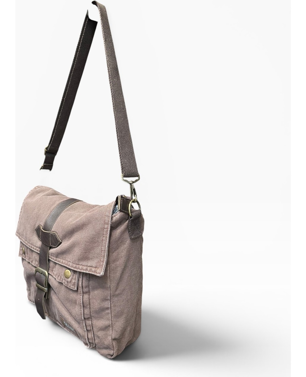 Old Cotton Cargo Kumaş Postacı Omuz Çantası Unisex Branco Bag Camel görsel 8