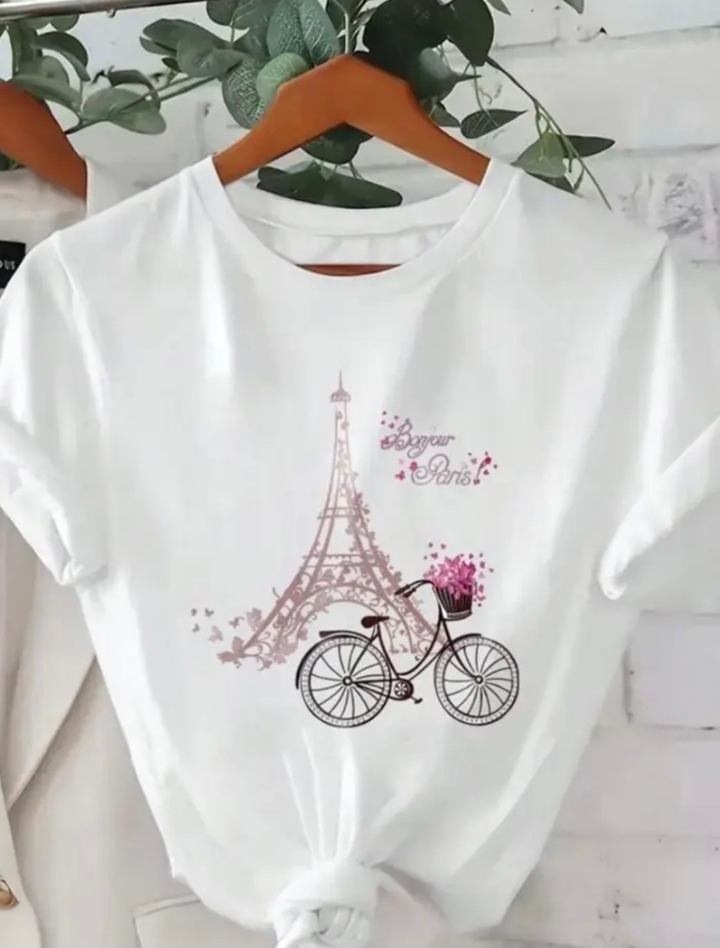 Punix Büyük Beden Özel Seri Paris' Te Yaz Baskılı %100 Pamuk Oversize Şık Kadın Battal T-Shirt