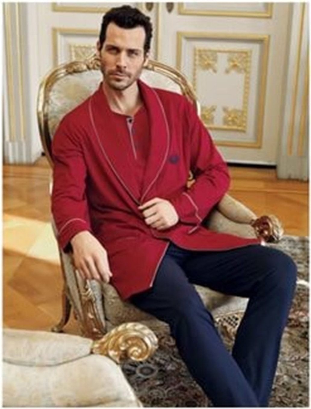 Capsella Erkek Bordo Çeyizlik Penye 5 Parça Robdöşambrlı Pijama Takımı 1090