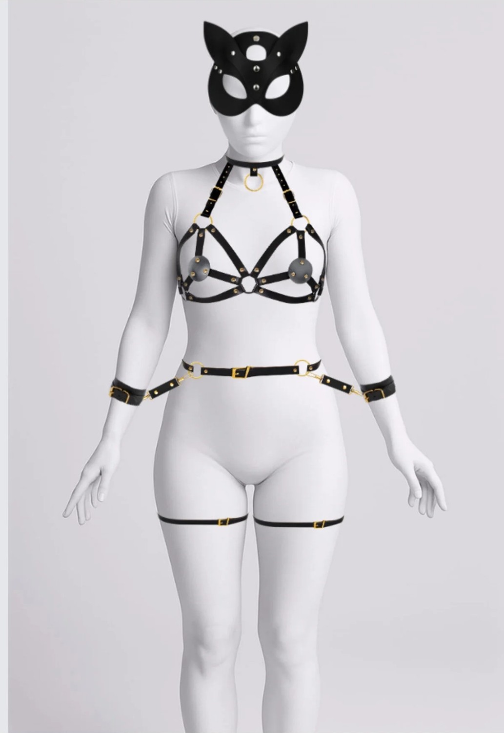 Luna Vanessa Body Deri Fantezi Giyim -2196-AYS-FG-XL