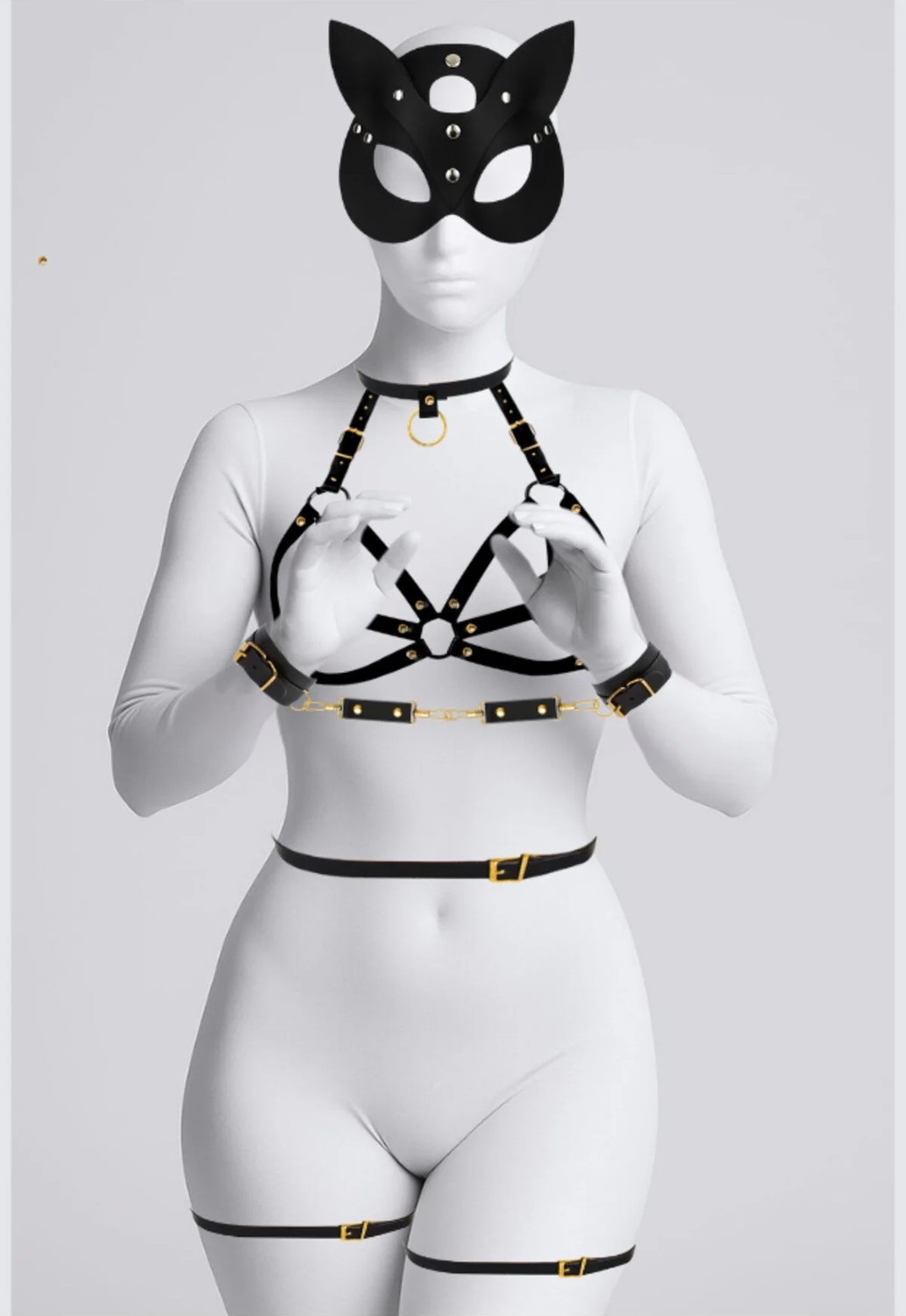 Luna Vanessa Yılbaşına Özel Body Deri Fantezi Giyim -2196-YLBS-FG-M görsel 2
