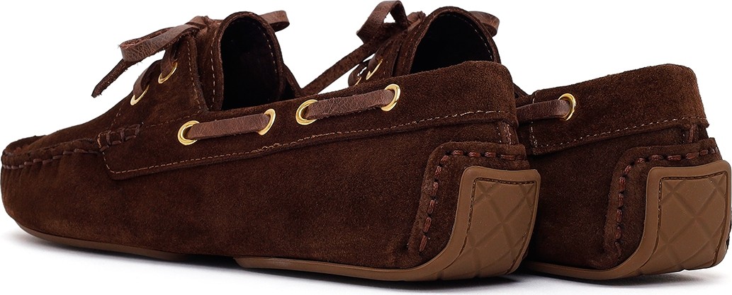 Derimod Kadın Kahverengi Süet Deri Loafer 26PFD151110 görsel 5