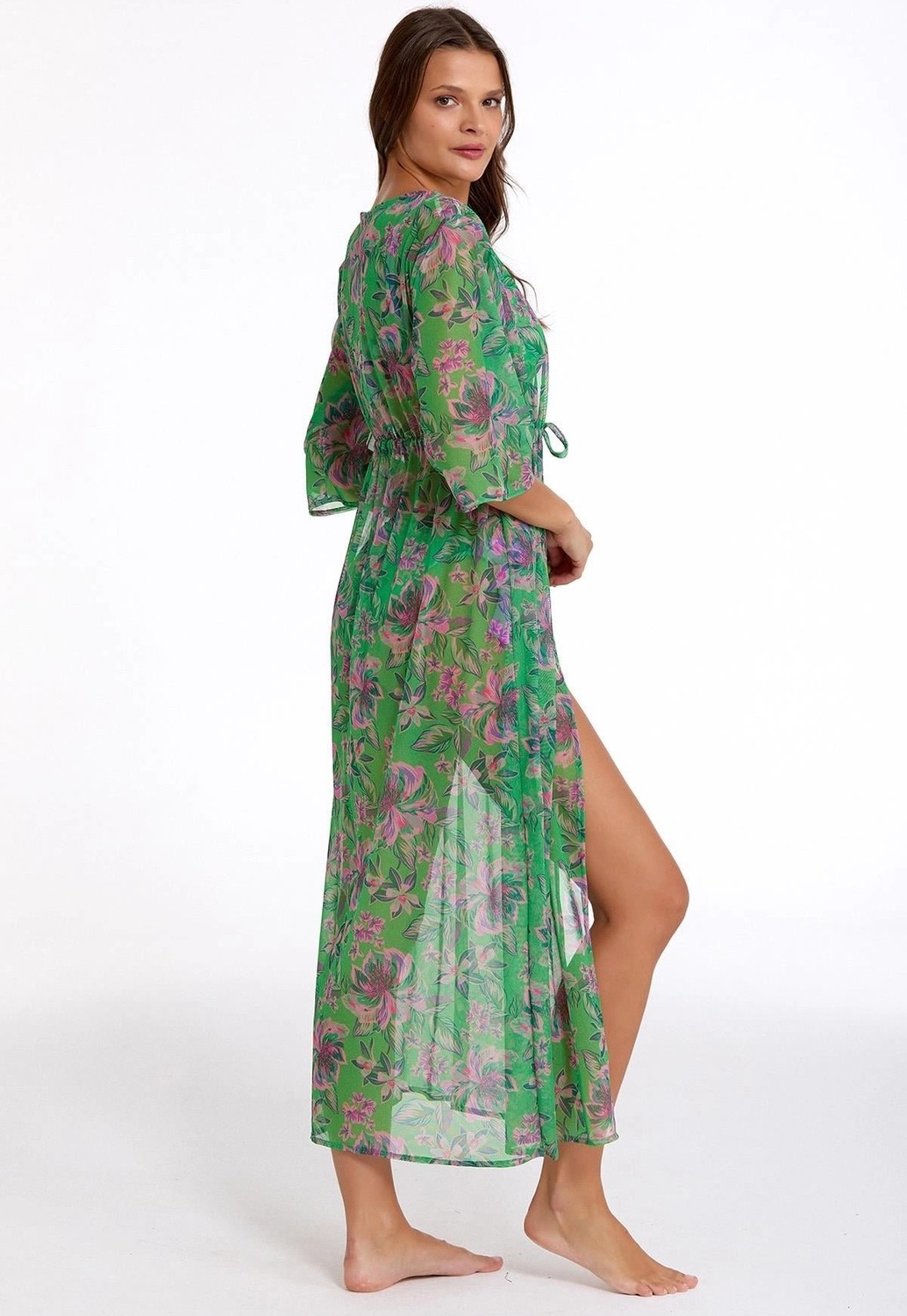 Argento 2106-3014 Kadın Önü Açık Uzun Kaftan görsel 3