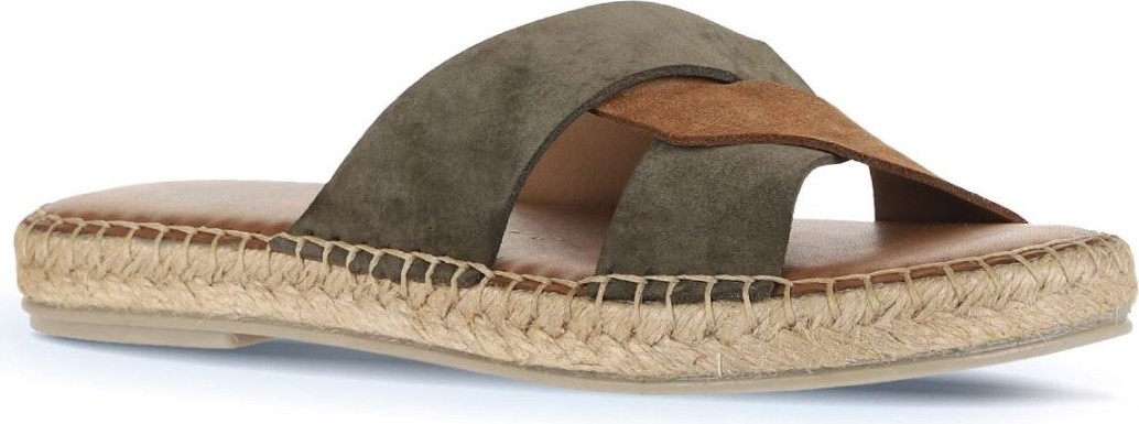 Bueno Shoes Haki Taba Alf Süet Kadın Espadril Terlik 01WA7101 görsel 2
