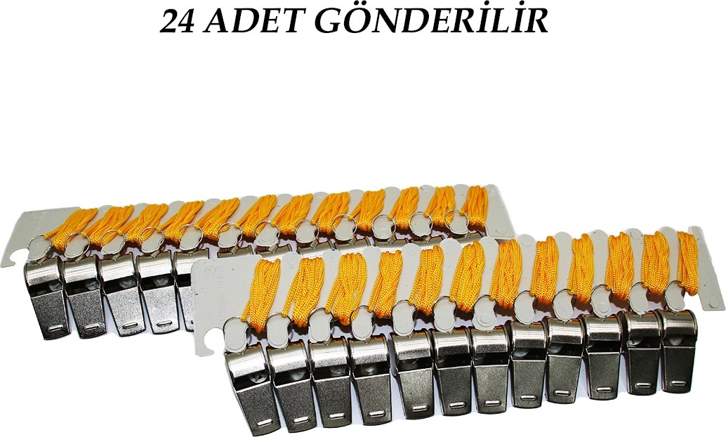 24 Adet Metal Düdük görsel 2