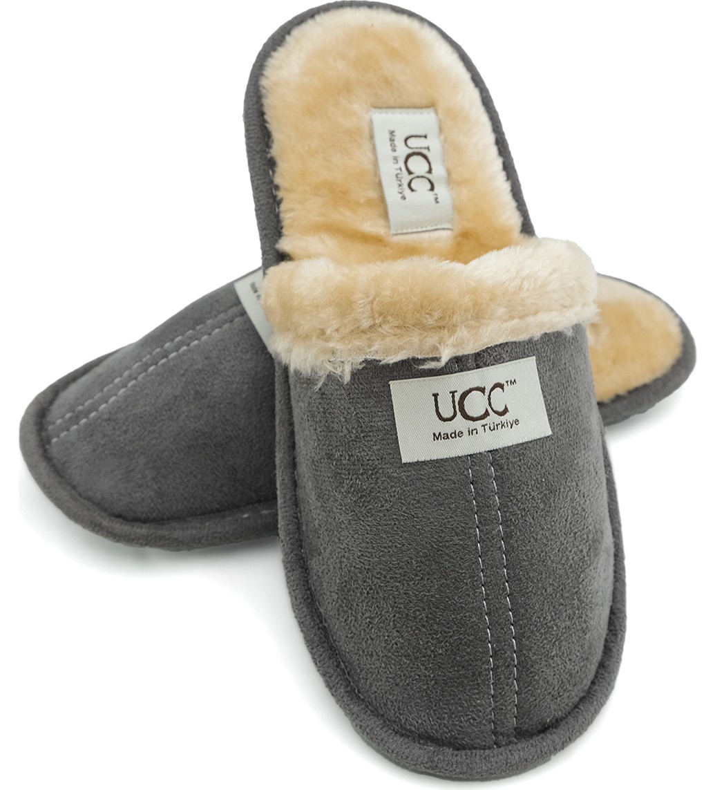 New One Mall Newonemall Unisex Içi Kürklü Ev Terliği Peluş Yıkanabilir Yünlü Terlik Misafir Çeyiz Bohça görsel 2
