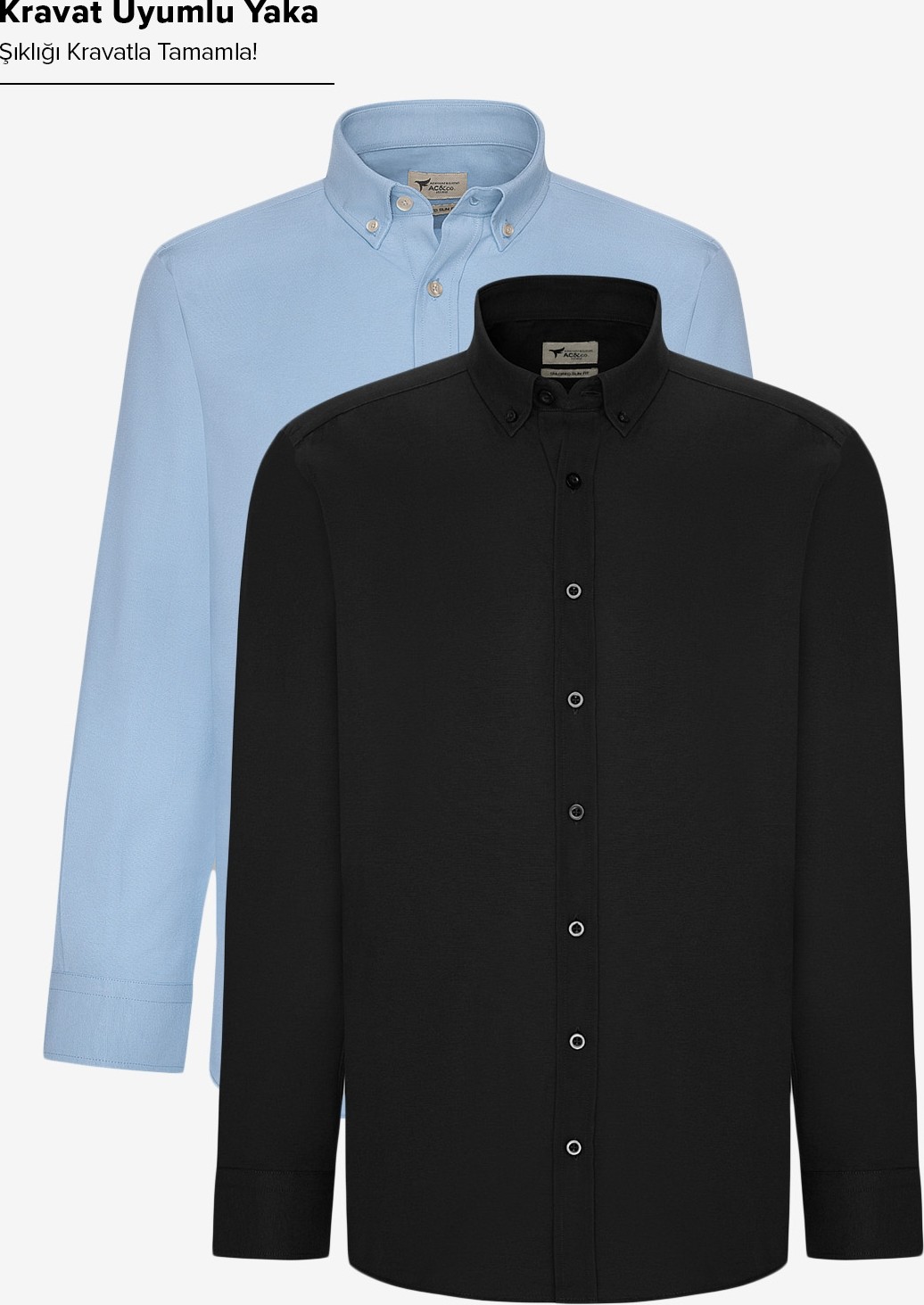 Altınyıldız Classics 2'li Pamuklu Kolay Ütülenebliir Slim Fit Dar Kesim Düğmeli Yaka Oxford Gömlek Paketi