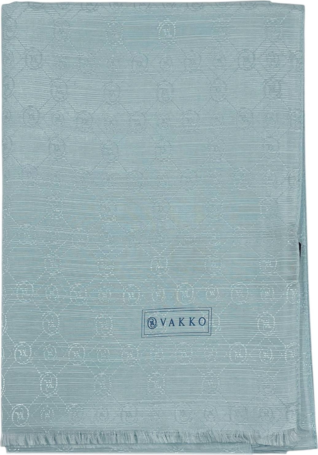 Vakko Pamuk İpek Şal - Hologram Desenli Acı Kahve Renkli %60 İpek %40 Pamuk Kumaş 68 x 200 cm görsel 8