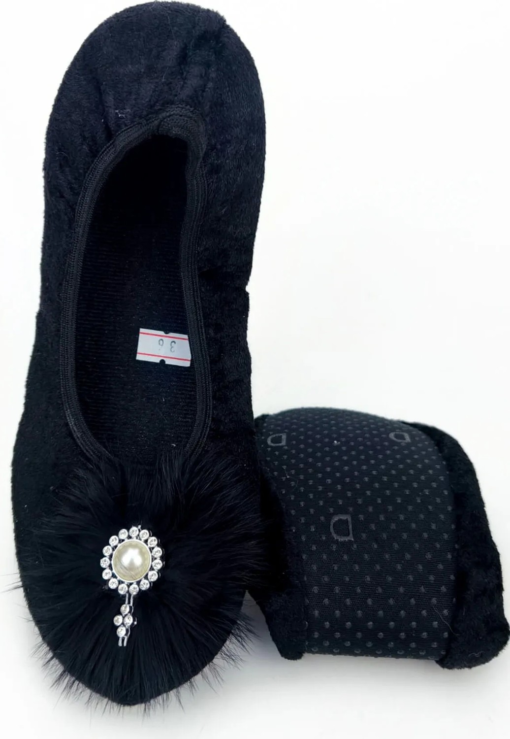 Ceyda Shoes Süslü Kadife Ev,hac Tavaf Umre Babeti, Hediye, Günlük Babet,tüylü Babet, Panduf, Patik, Gösteri Pisi Pisi görsel 6