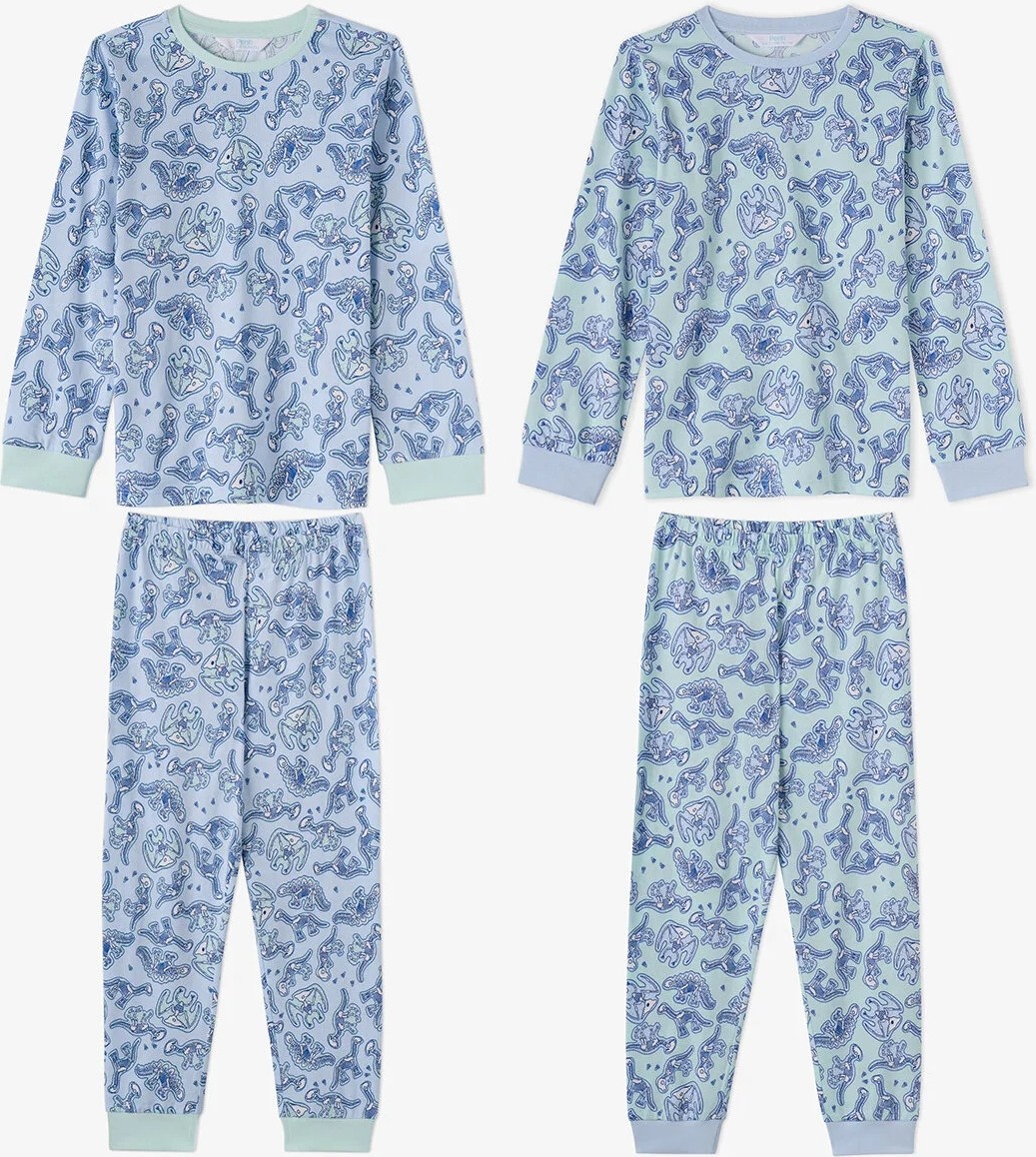 Penti Erkek Çocuk Mavi Historical Dinos Pamuklu Uzun Kollu 2'li Pijama Takımı