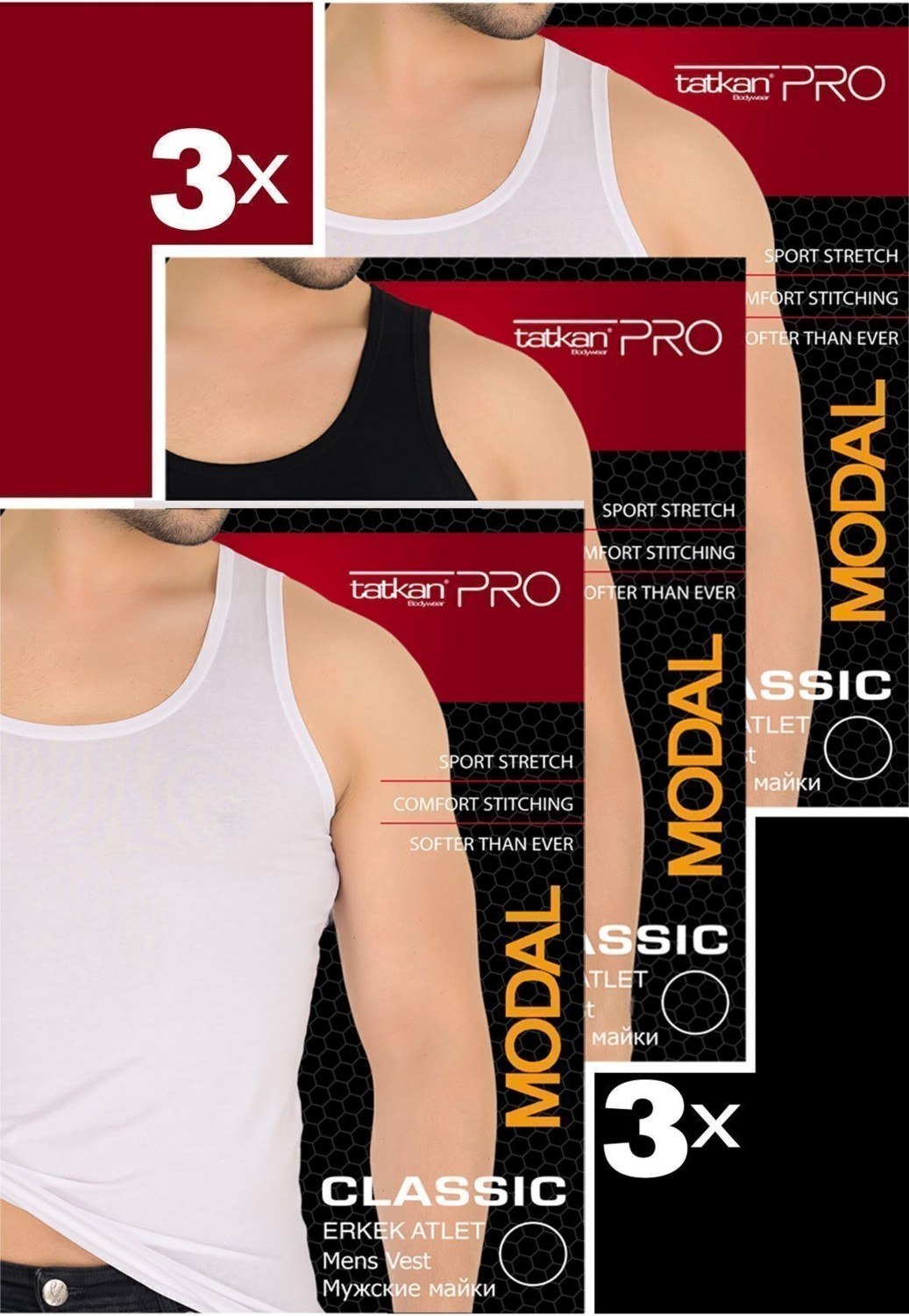 Tatkan Bodywear Tatkan - 3'lü - Askılı Penye Modal Classıc Atlet