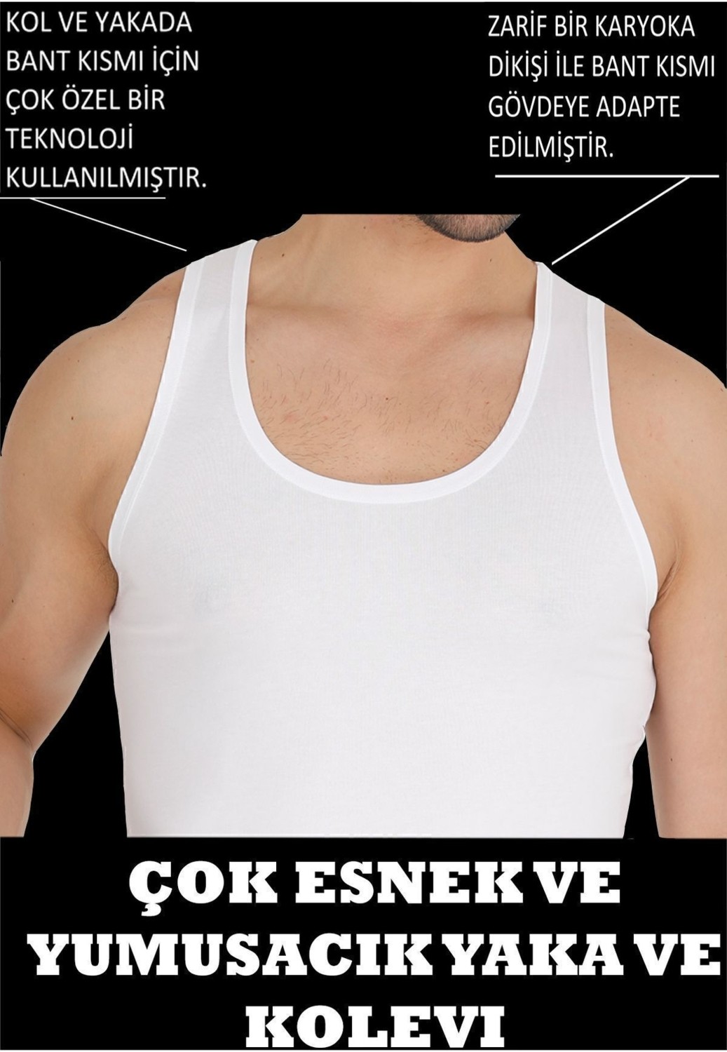 Tatkan Bodywear Tatkan - 3'lü - Askılı Penye Modal Classıc Atlet görsel 4