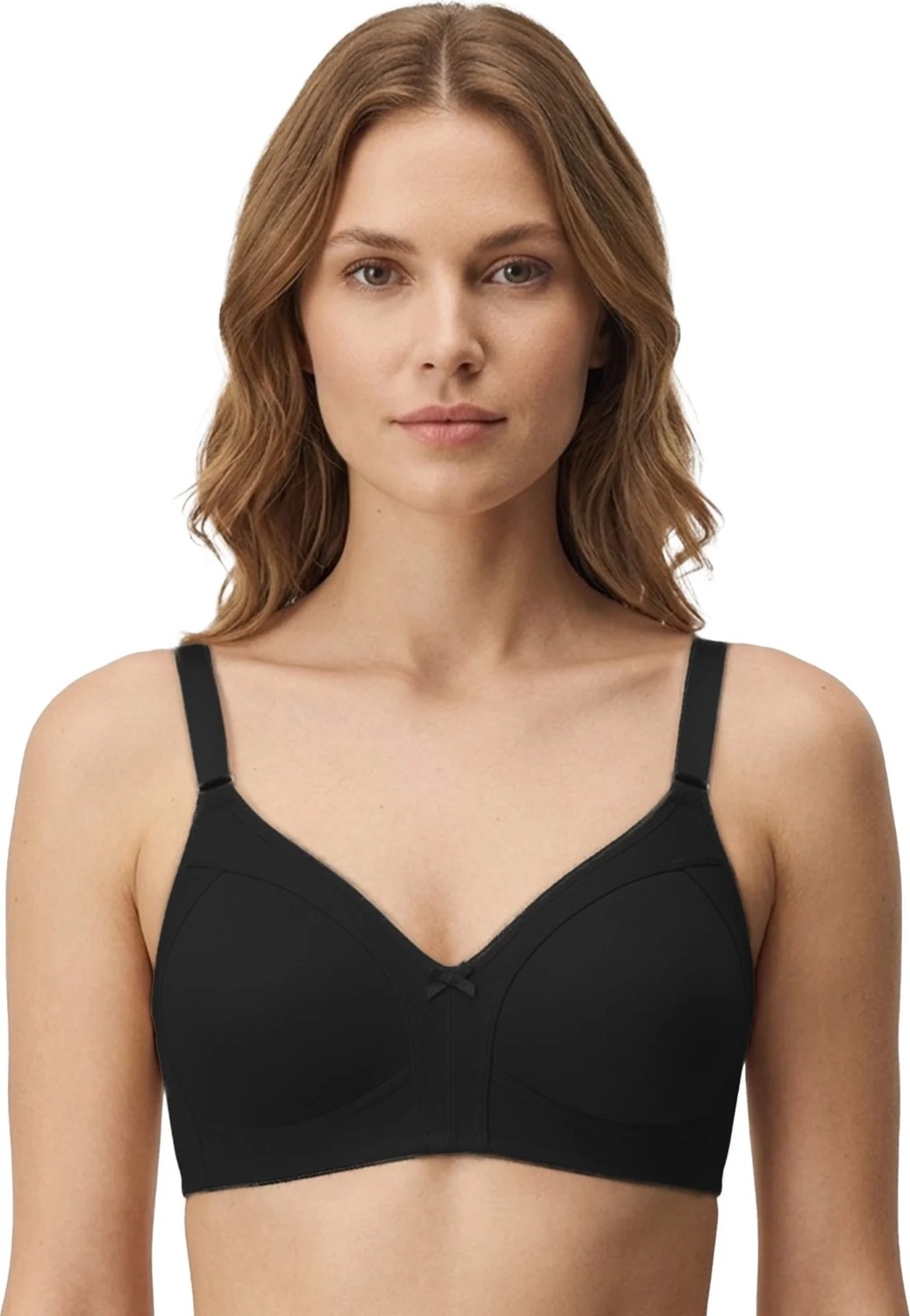 Cottonhill Bra - Fiora | Siyah Büyük Beden Balensiz Pamuklu Ayarlanabilir Askılı Kadın Sütyen görsel 3