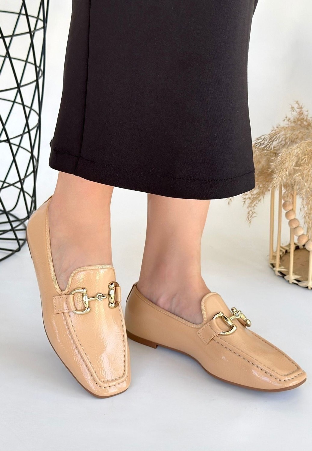 Shoegar Guart Nude Rugan Babet Ayakkabı