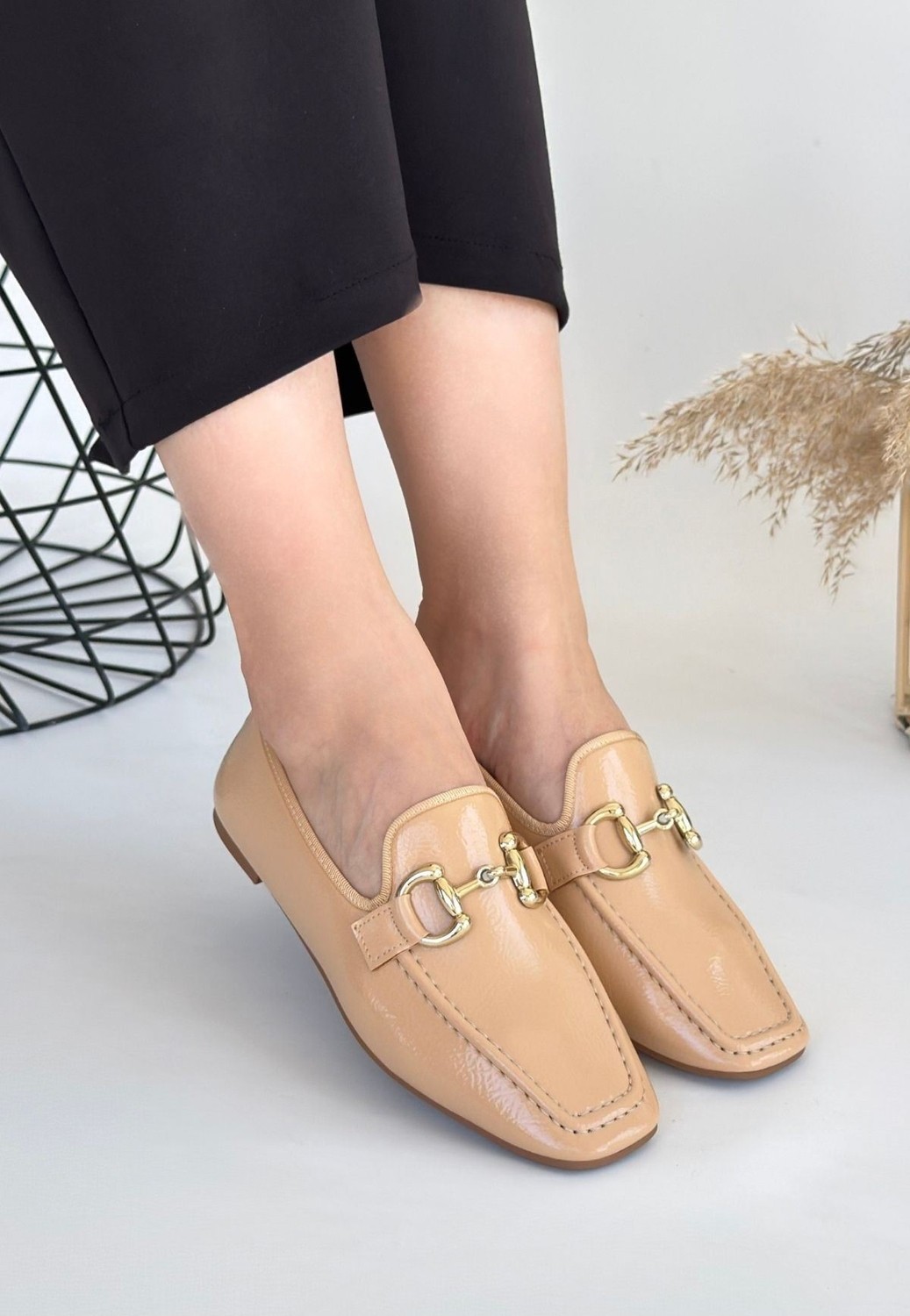Shoegar Guart Nude Rugan Babet Ayakkabı görsel 3