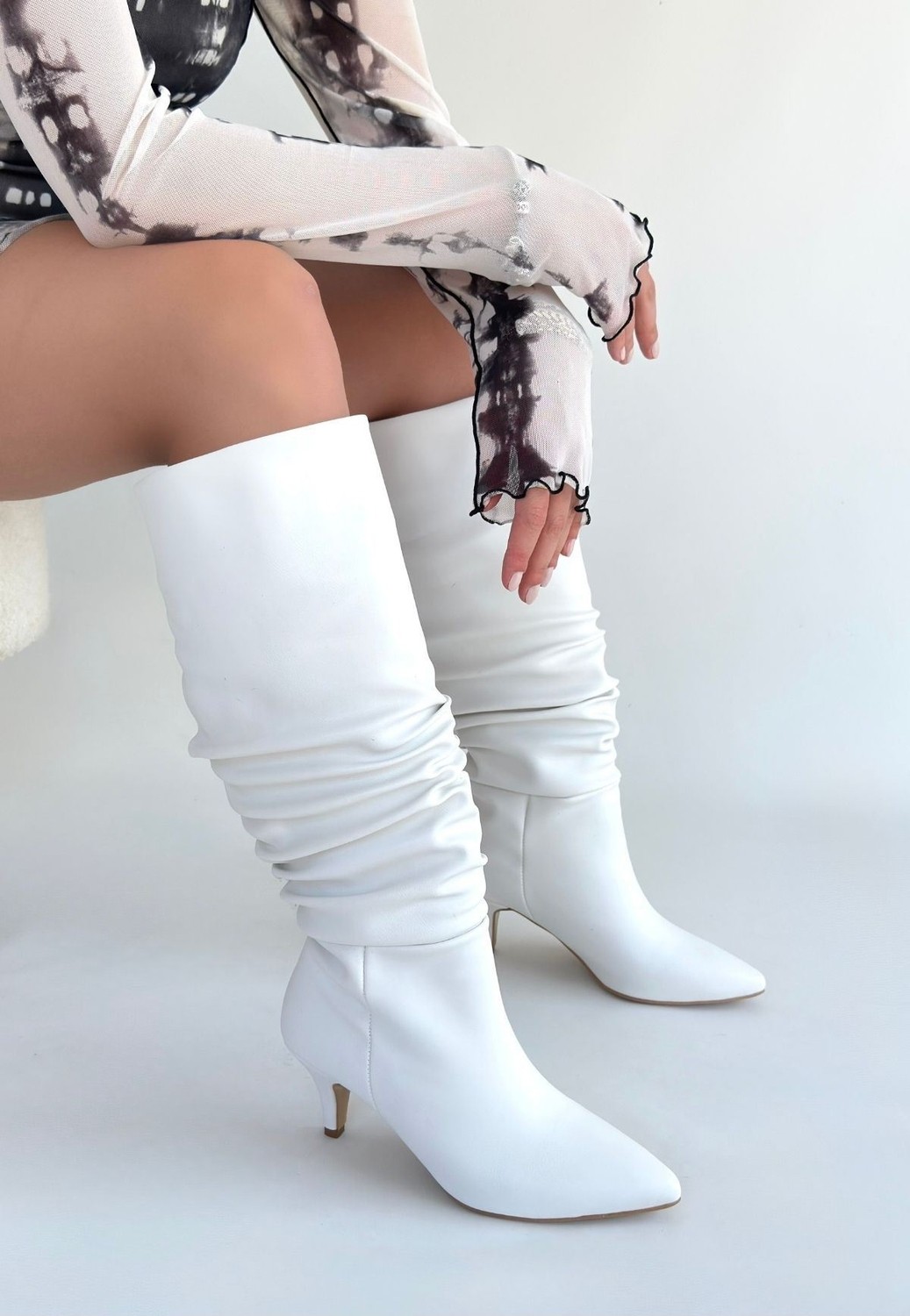 Shoegar Zelya Bej Cilt Topuklu Çizme görsel 6