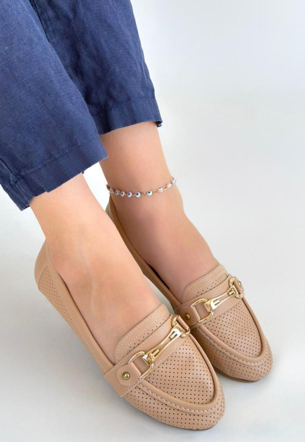 Shoegar Rain Nude Cilt Babet Ayakkabı