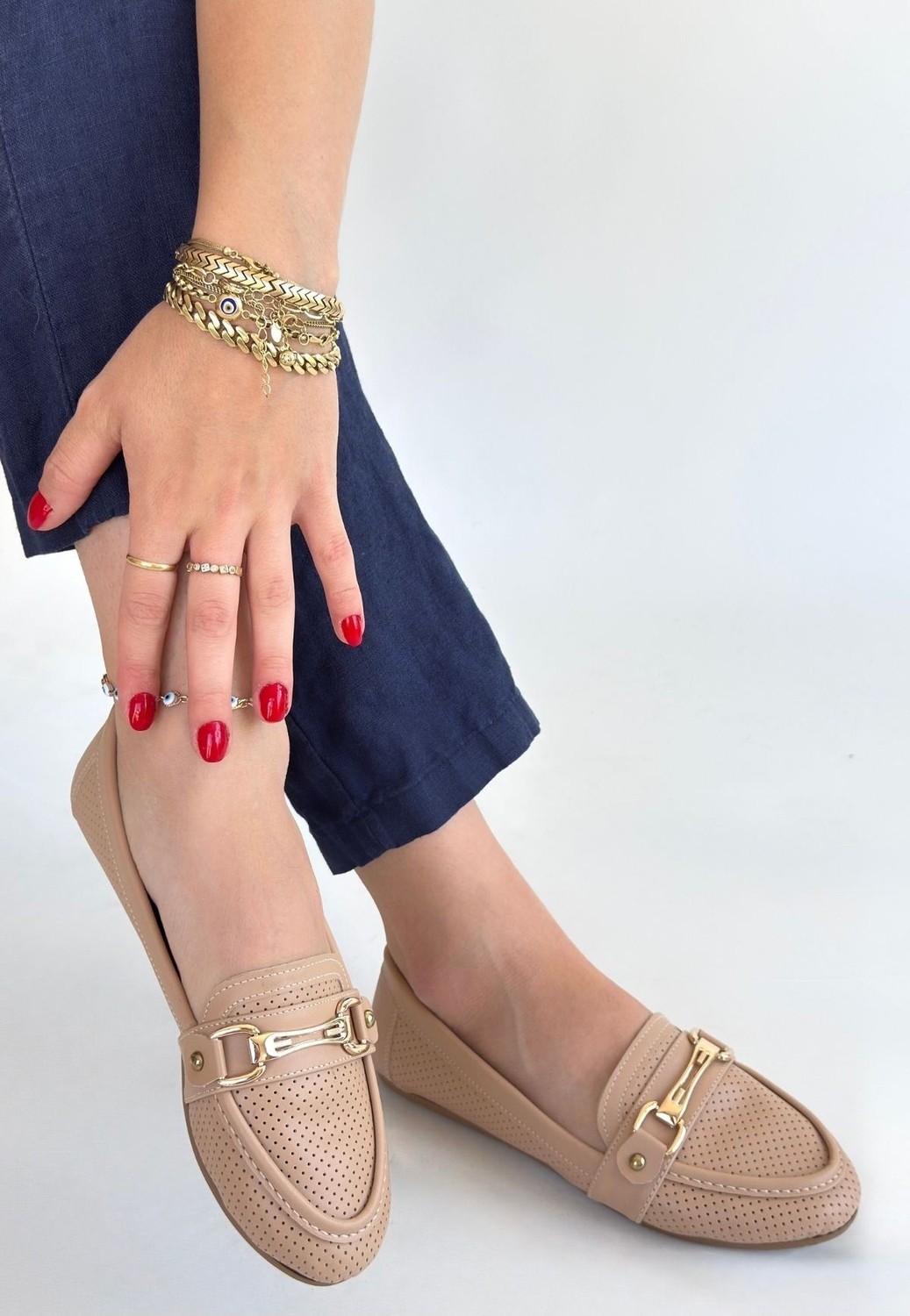 Shoegar Rain Nude Cilt Babet Ayakkabı görsel 3