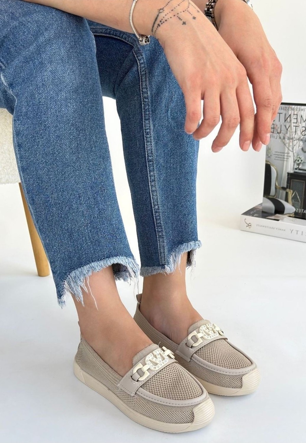 Shoegar Wata Bej Triko Babet Ayakkabı görsel 6