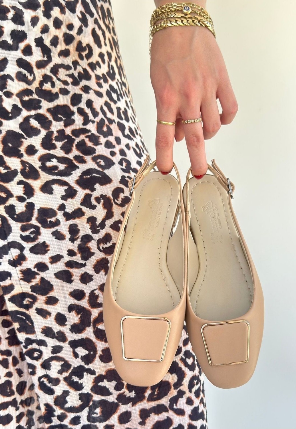 Shoegar Canka Nude Cilt Babet Ayakkabı