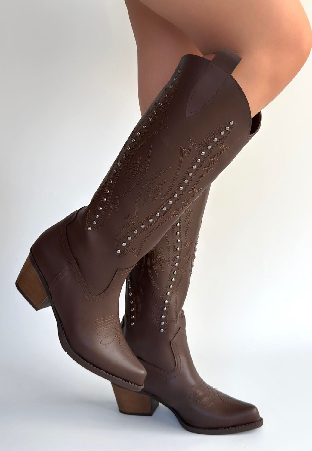 Shoegar Meof Acı Kahve Cilt Topuklu Çizme görsel 7