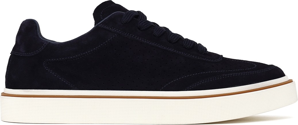 Derimod Erkek Lacivert Bağcıklı Kalın Tabanlı Süet Deri Sneaker 26SFD611610
