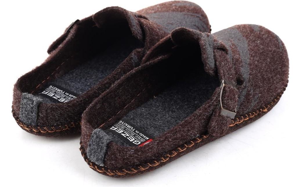 Gezer 15405 Erkek Keçe Sessiz Kaymaz Hafif Taban Ev Misafir Terliği görsel 4