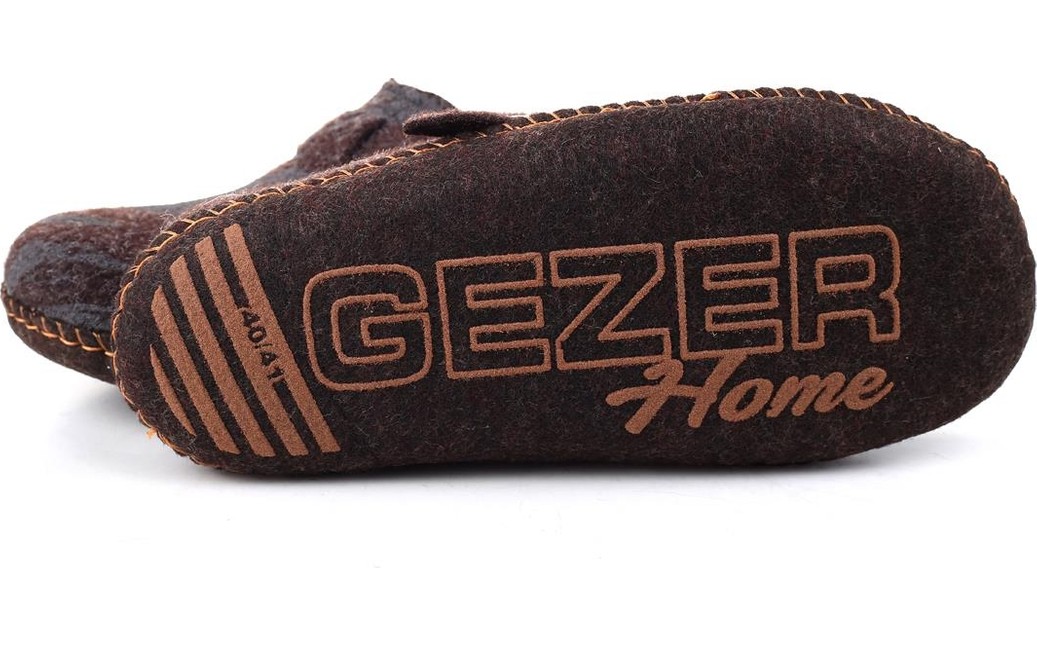 Gezer 15405 Erkek Keçe Sessiz Kaymaz Hafif Taban Ev Misafir Terliği görsel 5