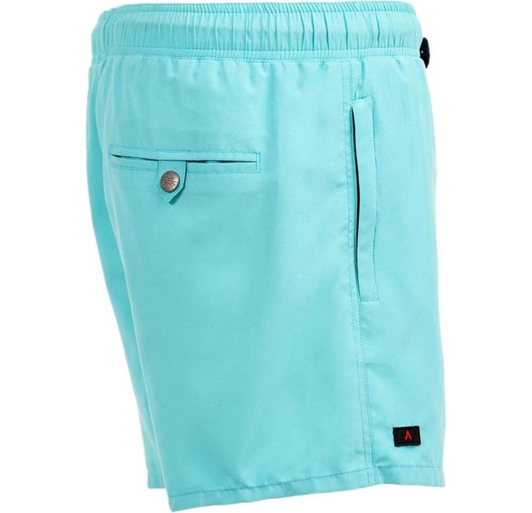Miami Beach Saks Mavi Su Itici Özellikli Blue Voyage Nakışlı Erkek Plaj Deniz Şort Mayo - 303-SAKS görsel 8