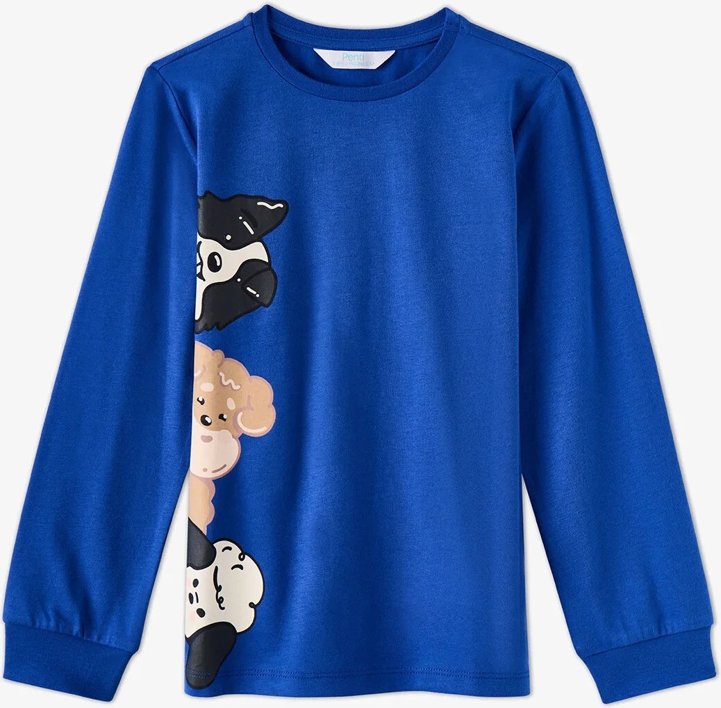 Penti Erkek Çocuk Saks The Paw Club Pamuklu Uzun Kollu Pijama Takımı görsel 2