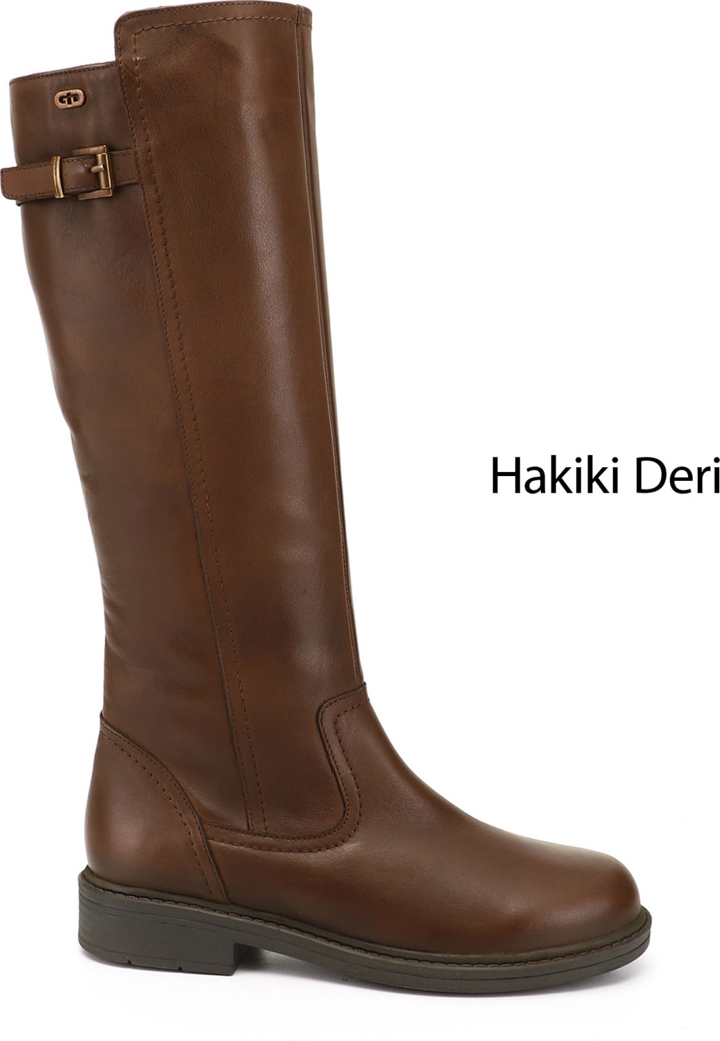Gönderi(r) Kadın Siyah Fermuarlı Kauçuk Taban Hakiki Deri Çizme