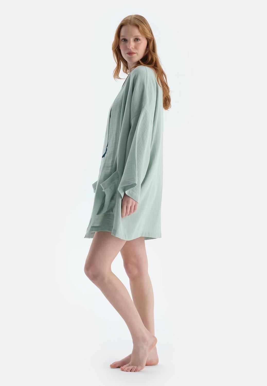 Aesco Dagi Kadın Kimono, Örme, Mint Yeşili, Lxl, 385 görsel 3