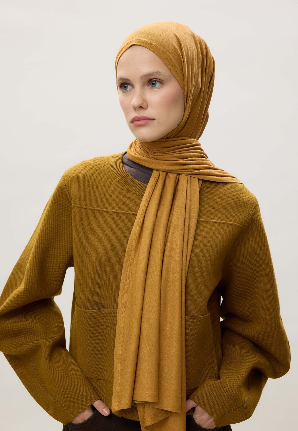 Fresh Scarfs Penye Şal Siyah görsel 5