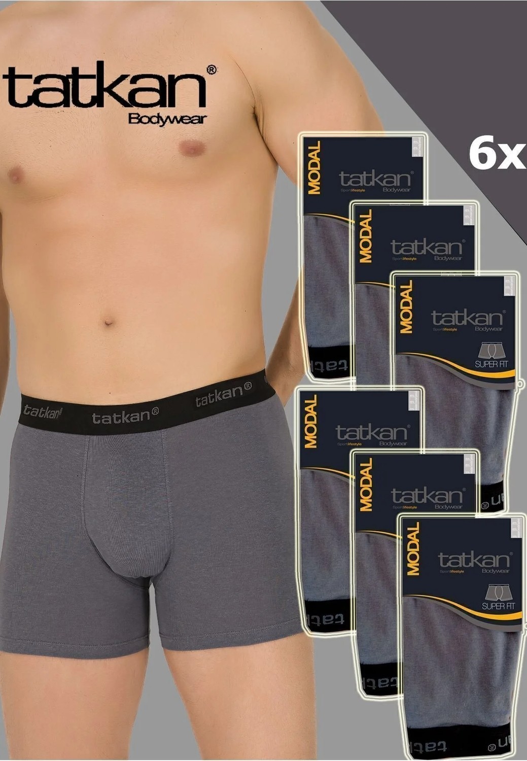 Mataş Tatkan - 6'lı - Penye Modal Erkek Boxershort