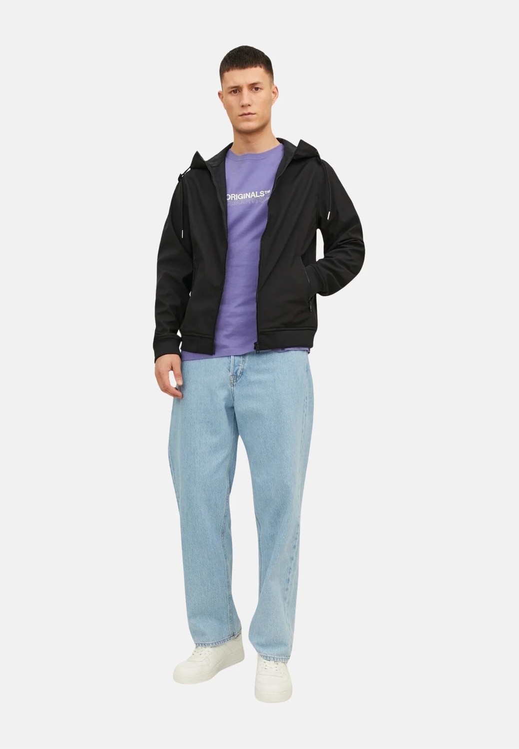 Jack & Jones Kapuze, Reißverschluss ve Reißverschlusstaschen Ile Jacke Basıc Softshelljacke