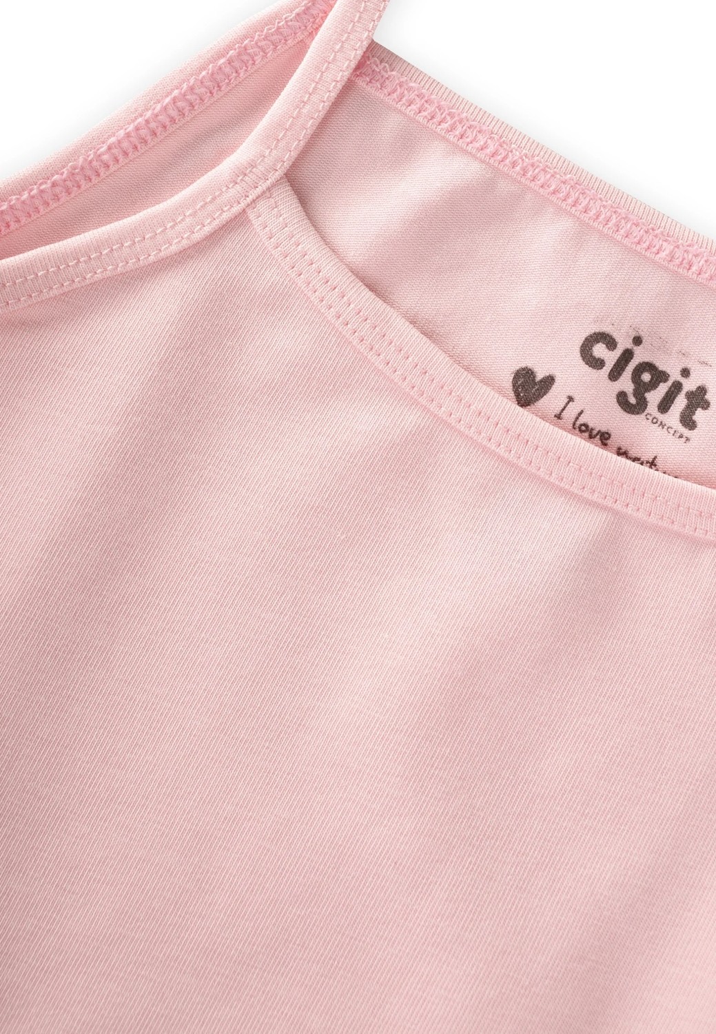 Cigit Ikili Ip Askılı Kız Atlet 2-11 Yaş Pudra Pembe görsel 3