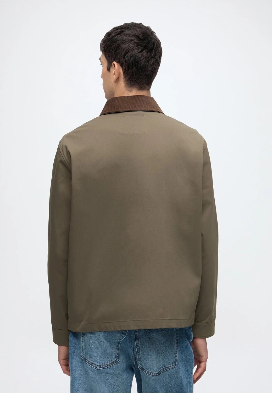 Jack & Jones Erkek Ceket Mont Mevsimlik Kadife Yaka Cepli Dokuma Regular Fit Gizli Pat Günlük Baharlık Coach 12299081 görsel 5
